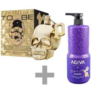 Kit Perfume Masculino Police To Be Born To Shine EDT 125 ml + Shampoo Agiva